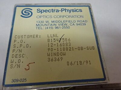 SPECTRA PHYSICS FUSED SILICA GLASS FENSTER OPTISCHE OPTIK WIE ABGEBILDET &amp;83-31