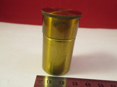 ANTIQUE BRASS EMPTY OBJECTIVE CAN LEMADERLEY FRANCE MICROSCOPE PART #66-A-46