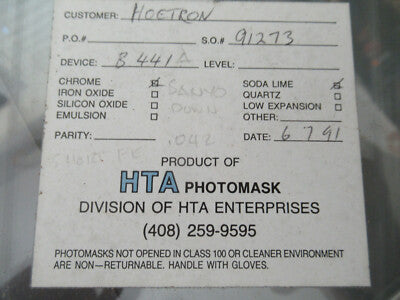 COLLECTABLE PHOTOMASK HOETRON ELECTRONIC COMPONENTS RARE AS PICTURED &F5-A-119