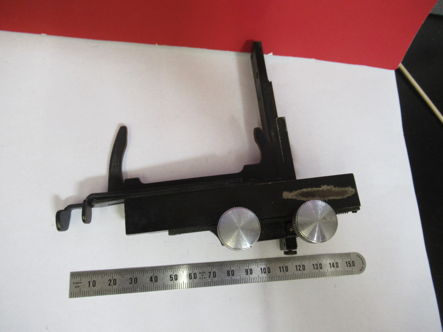 ANTIQUE XY STAGE CLIPS AO SPENCER MICROSCOPE PART AS PICTURED S4-B-75