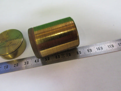 ANTIQUE BRASS EMPTY H. CROUCH UK OBJECTIVE CANISTER MICROSCOPE PART T6-A-31