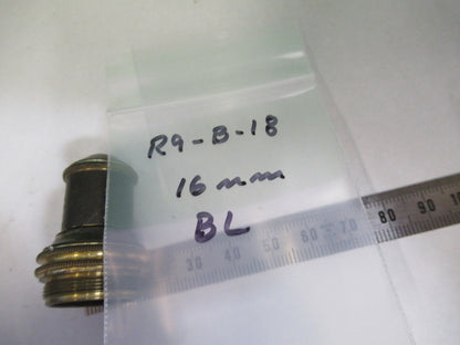 ANTIQUE BAUSCH LOMB BRASS OBJECTIVE 16mm MICROSCOPE PART AS PICTURED #R9-B-18