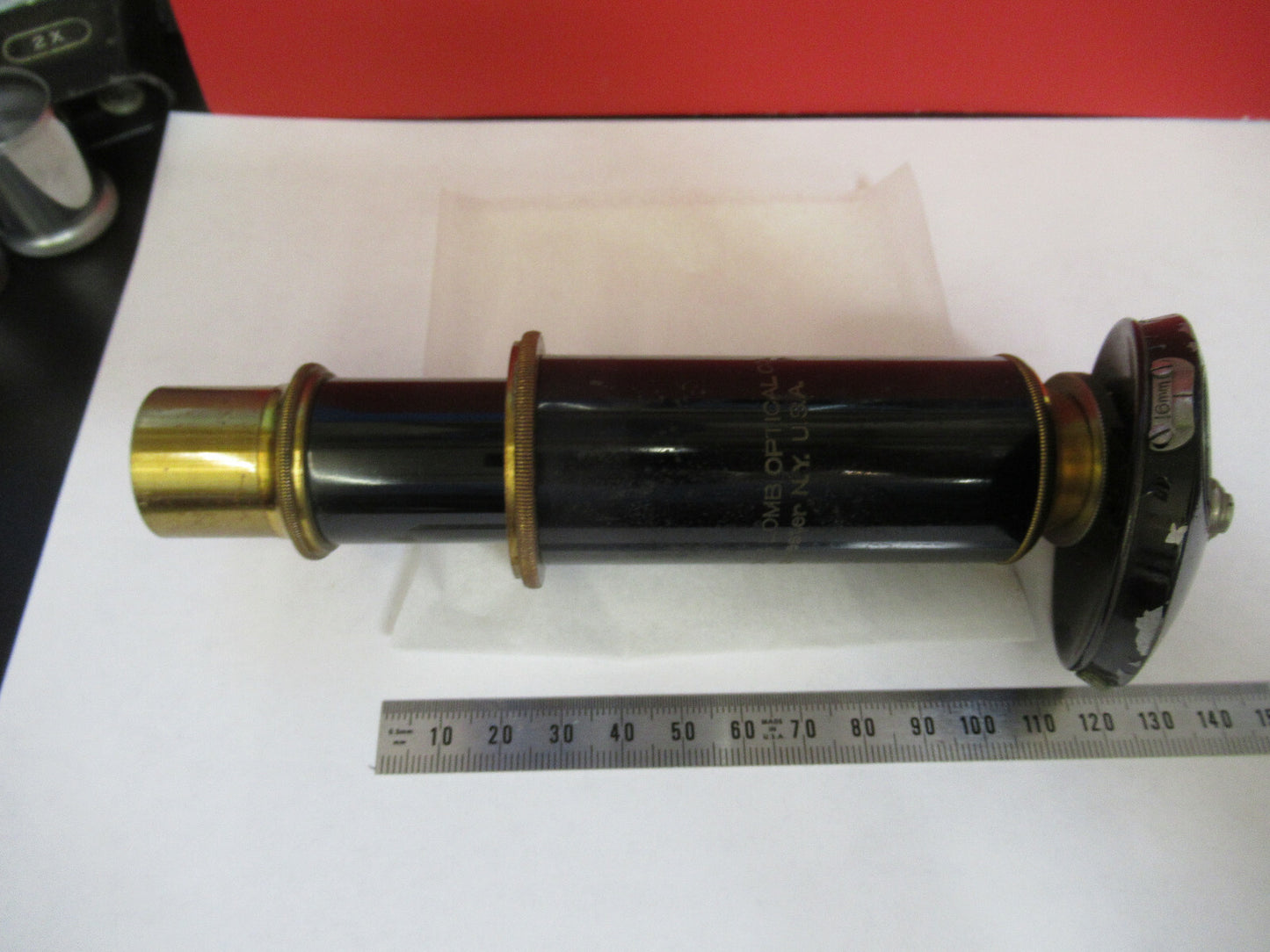 Antique Brass Bausch & Lomb Tubus + Nosepiece Microscope Part