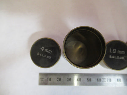 Antique Brass Bausch & Lomb Lot Objective Cans Microscope Part