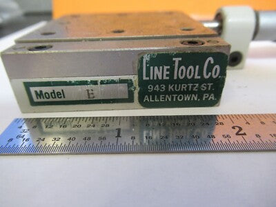 LINE TOOL POSITIONING STAGE MODEL E MICROMETER SCREW AS PICTURED &FT-1-A-46