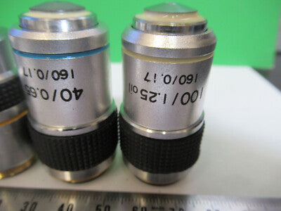 LOT 3 EA 10X 40X 100X /160 LENSES OBJECTIVE MICROSCOPE PART AS PICTURED &R7-B-11