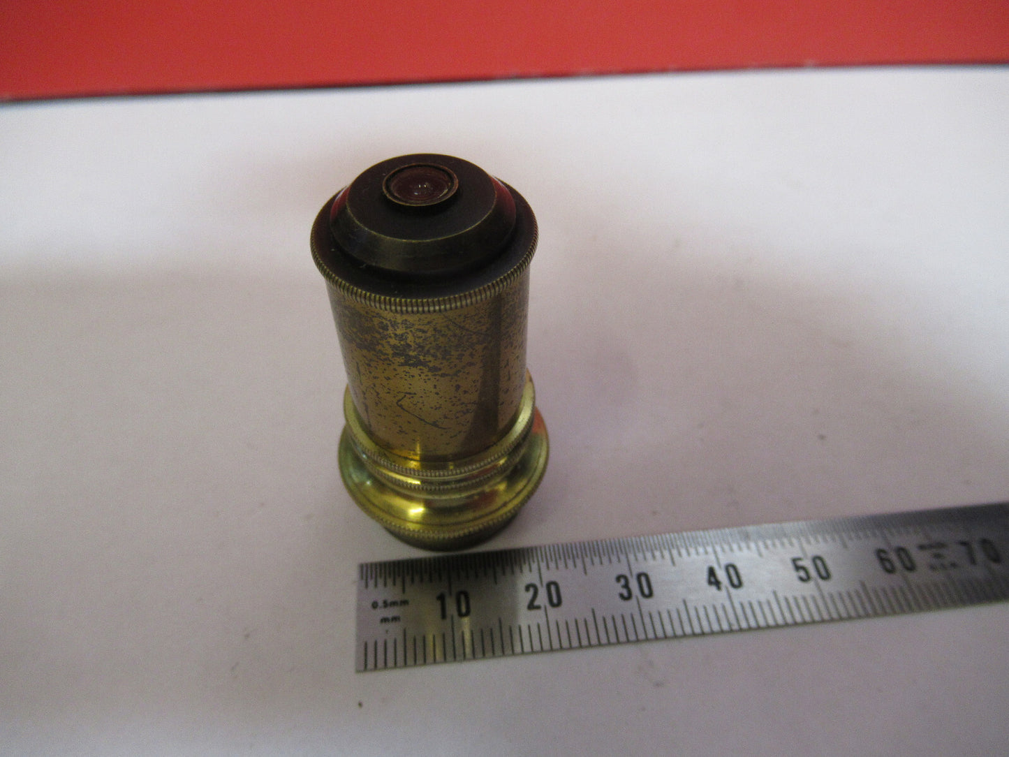 ANTIQUE BRASS LENS OBJECTIVE MICROSCOPE AS PICTURED &F8-A-80