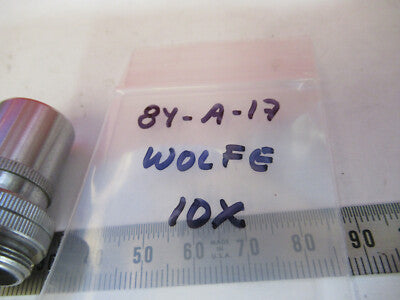 WOLFE WETZLAR OBJECTIVE 10X LENS OPTICS MICROSCOPE PART AS PICTURED &8Y-A-17