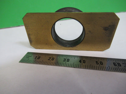 ANTIQUE BRASS COMPRESSORIUM SLIDE STAGE UK MICROSCOPE PART F8-B-07