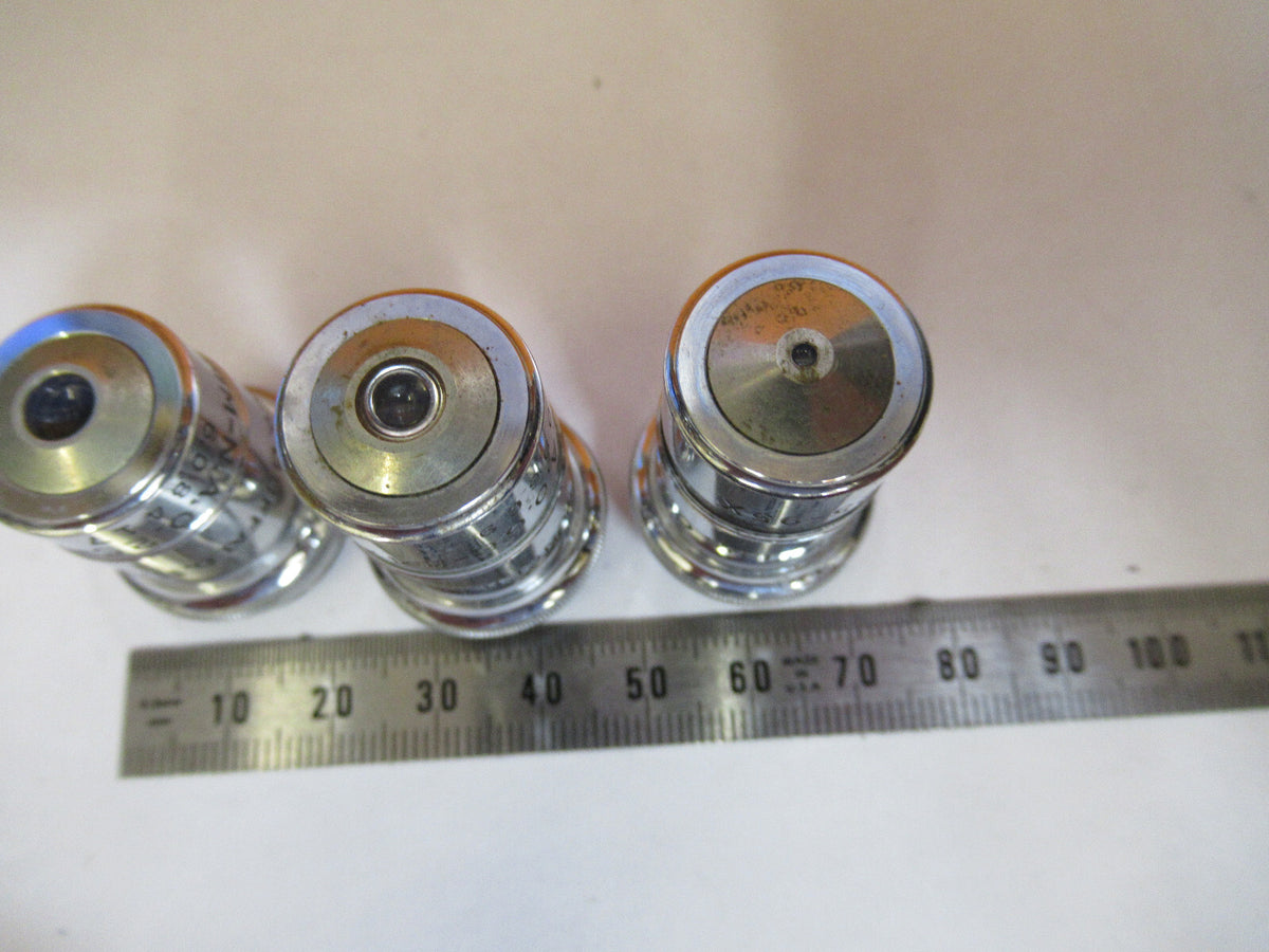 LOT AO AMERICAN SPENCER OBJECTIVES OPTICS MICROSCOPE PART AS PICTURED S4-B-35