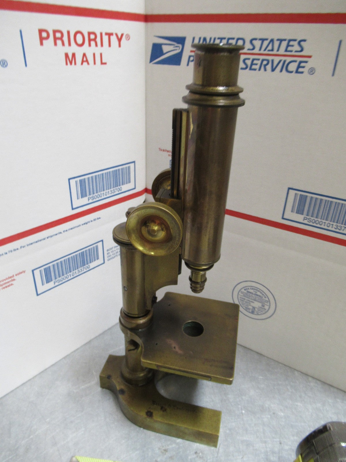 ANTIQUE BRASS BAUSCH LOMB circa 1880 RARE MICROSCOPE AS PICTURED LOB
