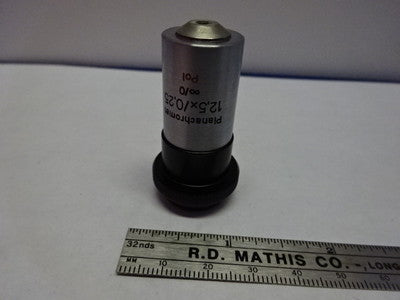 MICROSCOPE PART OBJECTIVE AUS JENA GERMANY POL 12.5X [dirty] OPTICS AS IS #84-16