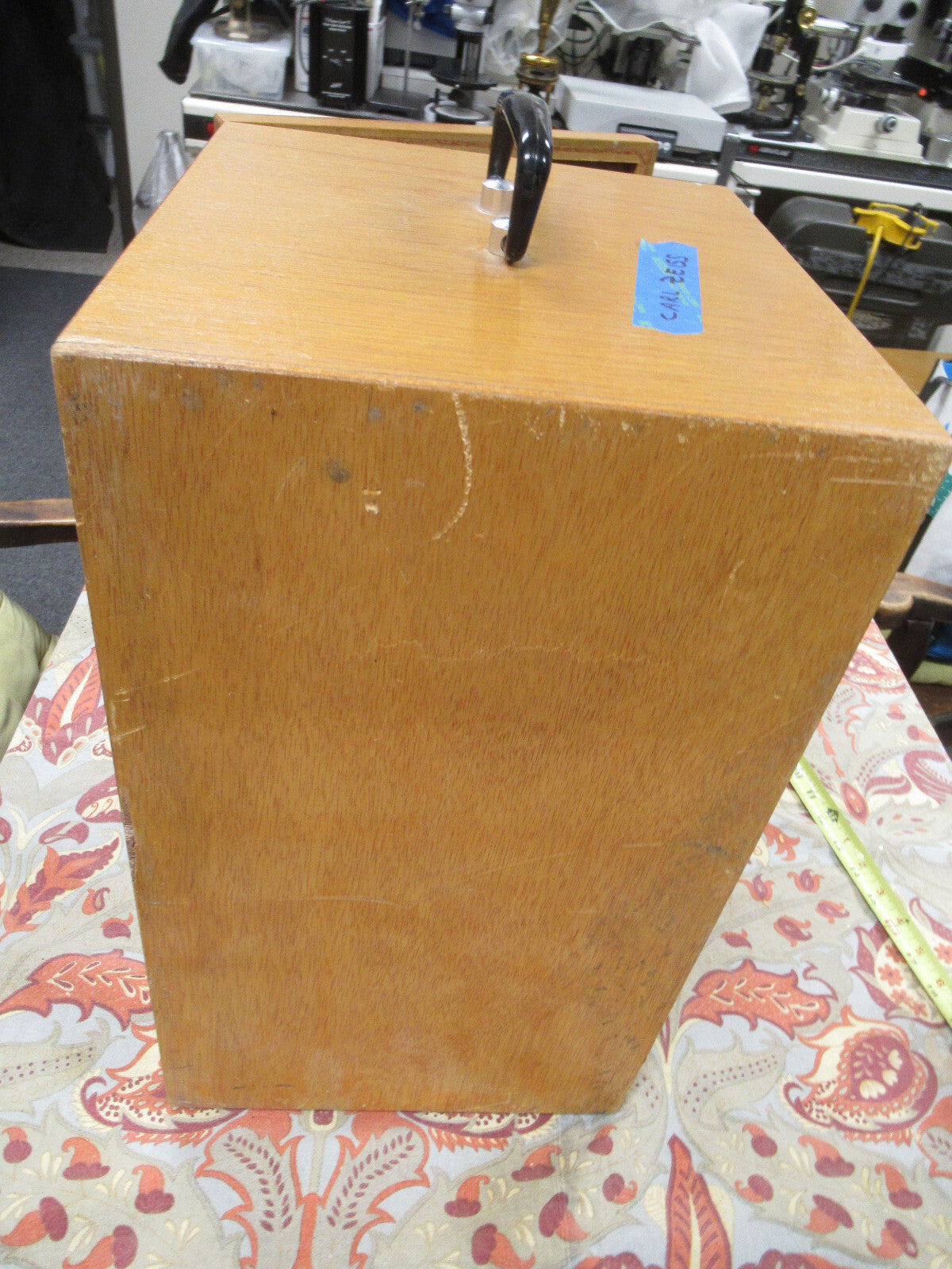 EMPTY WOOD CABINET for ANTIQUE CARL ZEISS GERMANY MICROSCOPE PART AS PICTURED