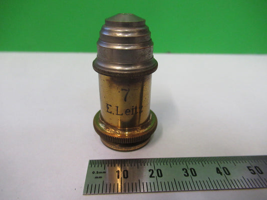 Antique Brass E. Ernst Leitz Objective Lens "7" Microscope Part