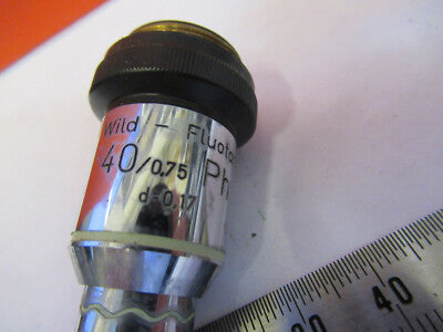 MICROSCOPE WILD HEERBRUGG SWISS OBJECTIVE 40X  PH PHASE OPTICS AS pic &8z-a-14