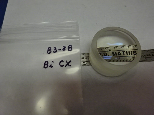 THICK LENS BI CONVEX GLASS OPTICS MICROSCOPE PART AS IS &83-28