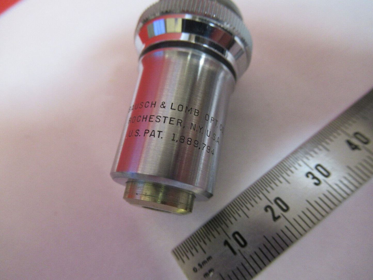 BAUSCH LOMB 43X LENS MICROSCOPE PART OBJECTIVE OPTICS AS PIC #S6-A-44