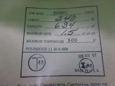 ENDEVCO MEGGITT 3090C LOW NOISE CABLE FOR ACCELEROMETER VIBRATION SENSOR BN#7-DT