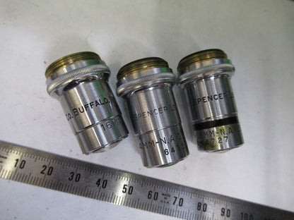 SPENCER 10X 44X 95X OBJECTIVE LOT MICROSCOPE PART OPTICS AS PICTURED X9-B-77
