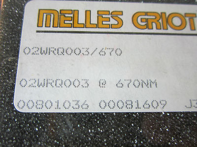 Optical Melles Griot Lens 670 nm Wave Laser Optics