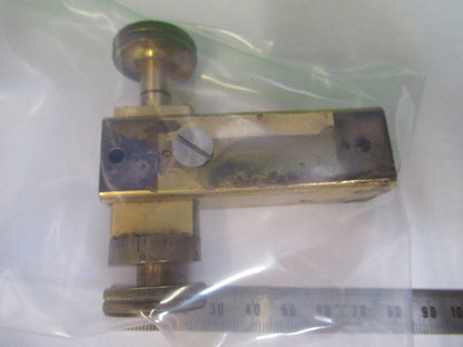 ANTIQUE BRASS LEITZ GERMANY STAGE KNOBS MICROSCOPE PART AS PICTURED Y4-FT-95
