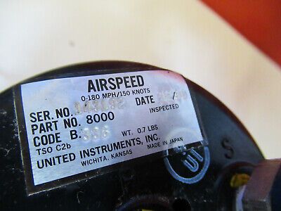 BELL 206 INDICATOR AIRSPEED MANOMECO 8000 AIRCRAFT  PART AS PICTURED &C1-A-12