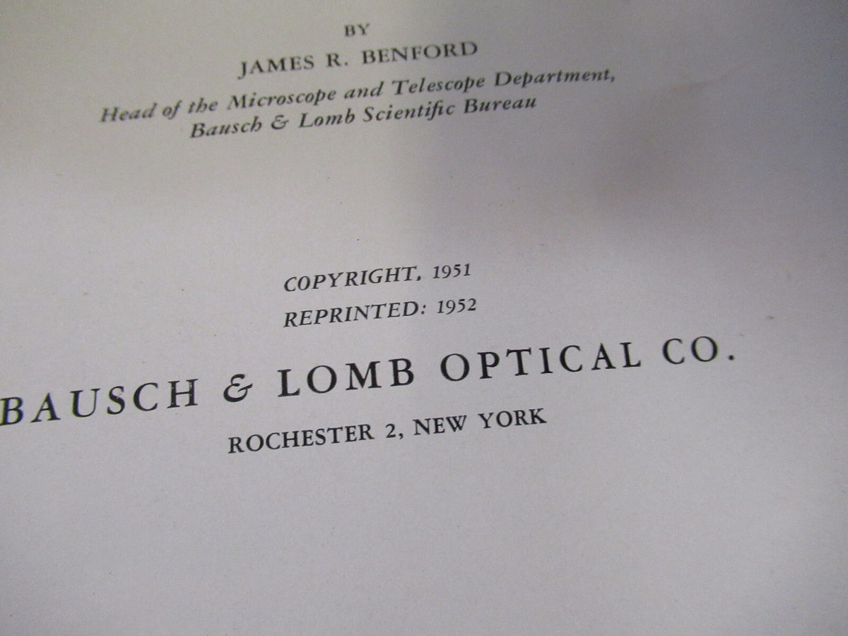 Antique Bausch & Lomb Use of Microscope Booklet 1952 Part