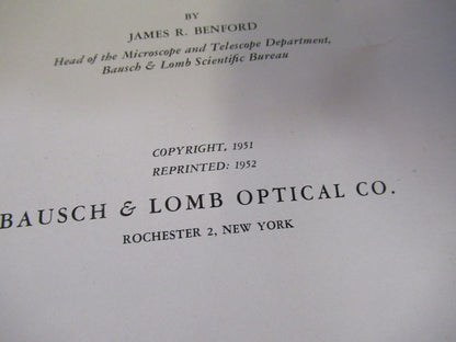 Antique Bausch & Lomb Use of Microscope Booklet 1952 Part