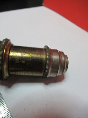 ANTIQUE ERNST LEITZ GERMANY BRASS OBJECTIVE MICROSCOPE PART AS PIC Q1-A-65