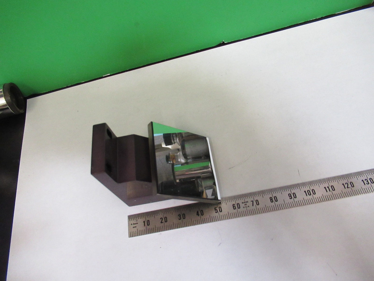 OLYMPUS JAPAN MOUNTED GLASS FLAT MIRROR MICROSCOPE PART AS PICTURED T4-A-27