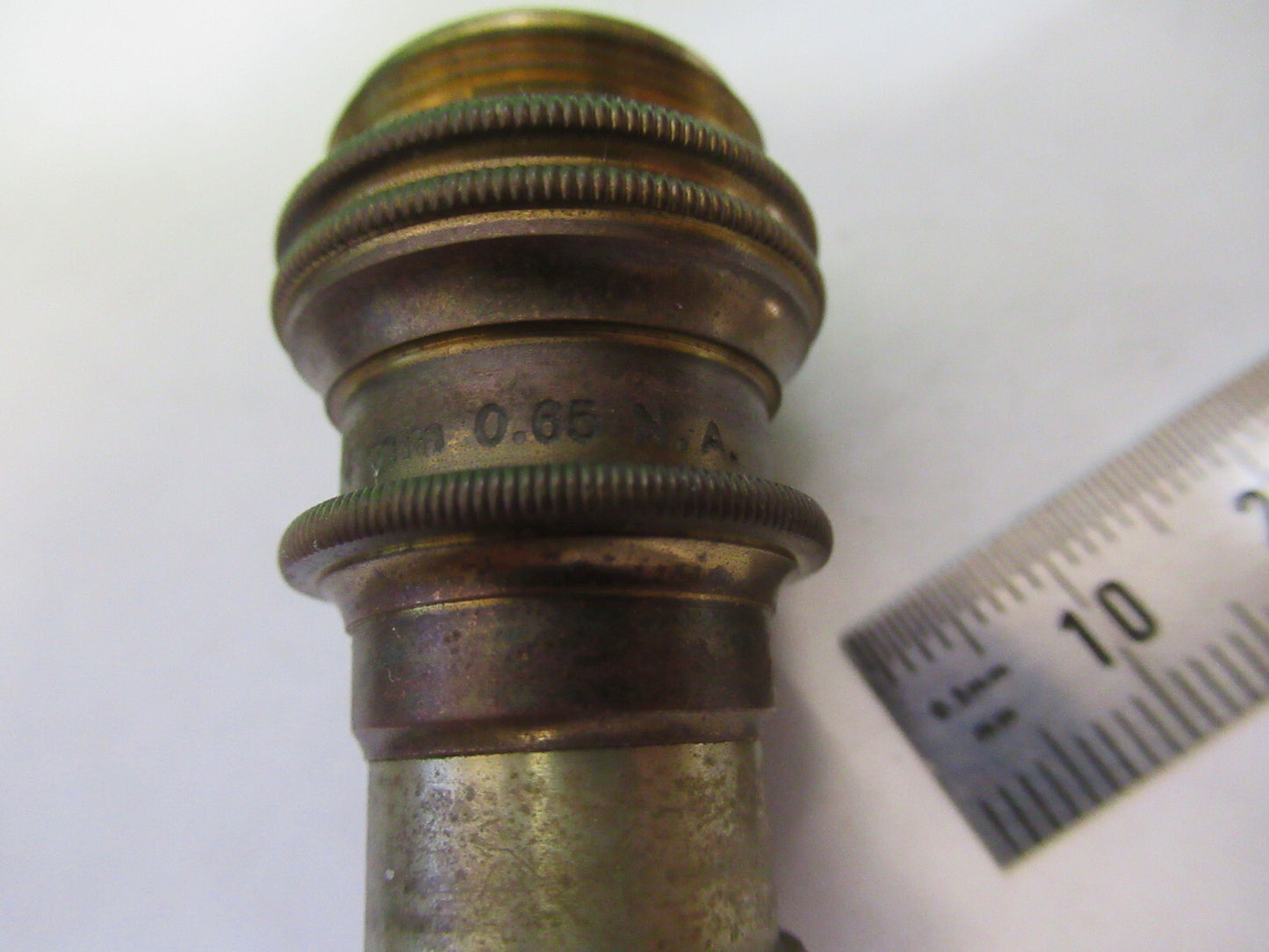 ANTIQUE BAUSCH LOMB BRASS OBJECTIVE 4mm MICROSCOPE PART AS PICTURED S7-A-34