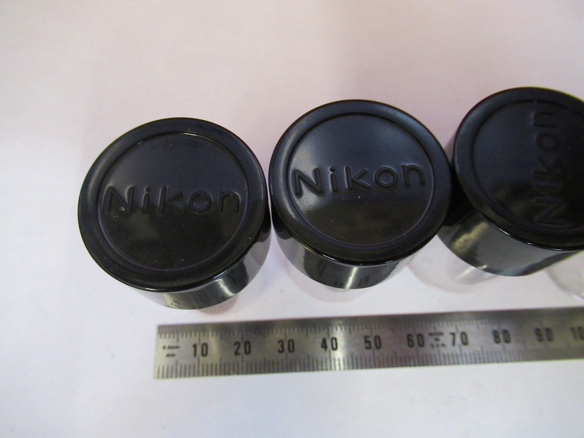 NIKON JAPAN LOT PLASTIC CANISTER OBJECTIVES MICROSCOPE PART AS PICTURED 6V-FT-97