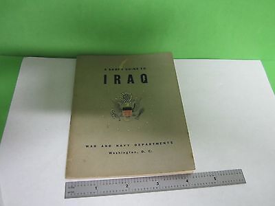 US NAVY BOOKLET IRAQ INFORMATION 1943 COLLECTABLE AS IS BIN#25-14-12