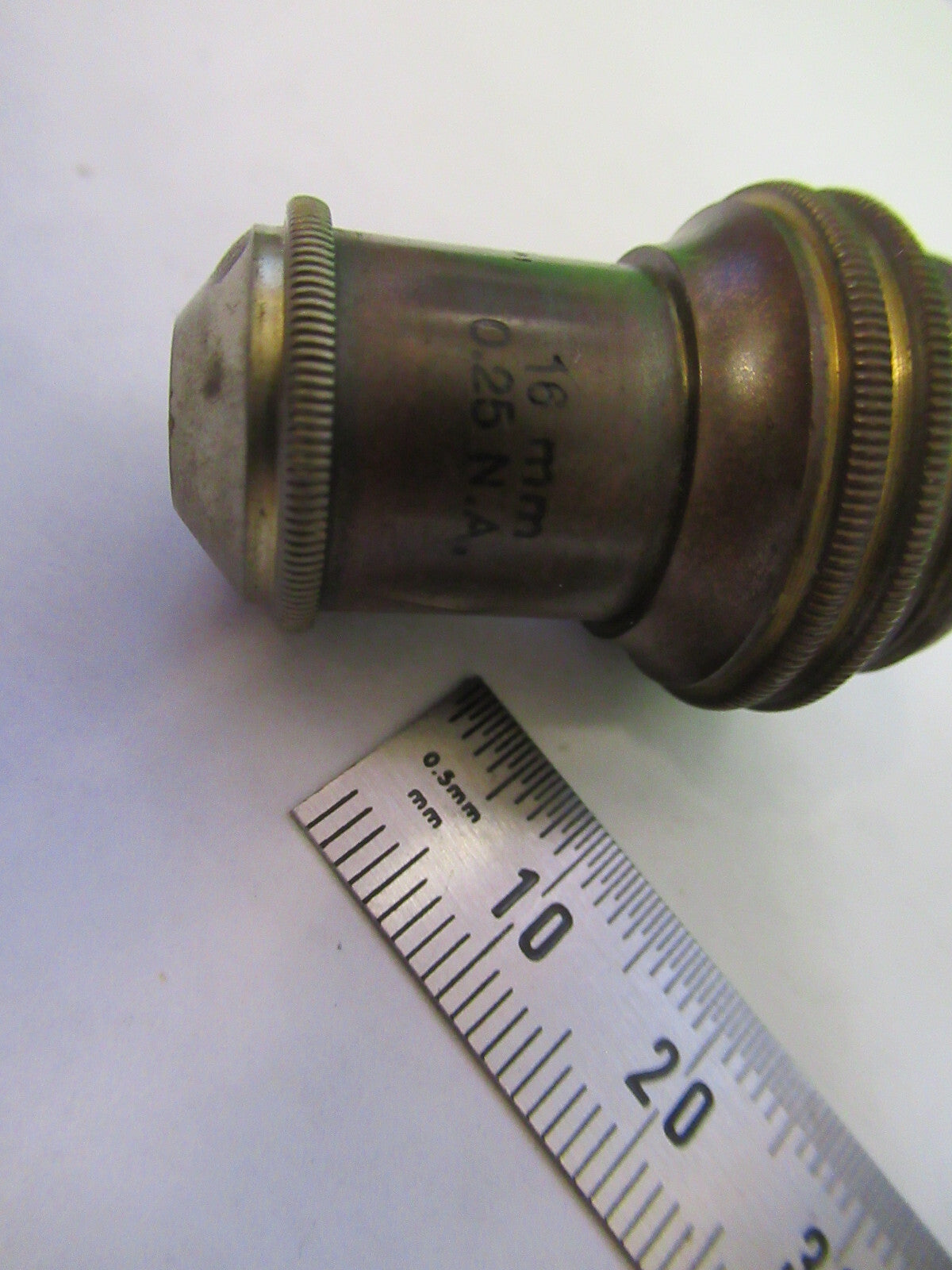ANTIQUE BAUSCH LOMB BRASS OBJECTIVE 16mm MICROSCOPE PART AS PICTURED S1-B-21