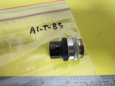 JAPAN OBJECTIVE 4X 749195 MICROSCOPE OPTICS AS IS BIN#A1-T-85