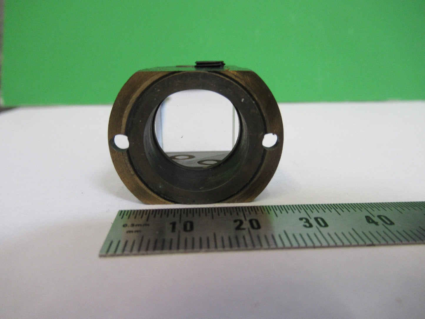 ANTIQUE BAUSCH LOMB GLASS PRISM BRASS MOUNTED  MICROSCOPE PART AS PIC A5-B-08