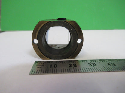 ANTIQUE BAUSCH LOMB GLASS PRISM BRASS MOUNTED  MICROSCOPE PART AS PIC A5-B-08