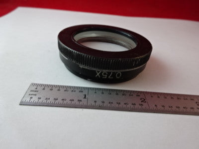 MICROSCOPE PART OPTICAL STEREO 0.75X W.D. 100 mm  LENS OPTICS AS IS #11-DT-R5