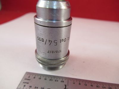 LEITZ WETZLAR OBJECTIVE GERMANY 54X OEL MICROSCOPE PART OPTICS AS IS #B3-E-18