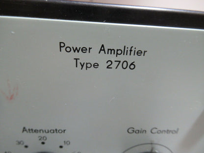 BRUEL KJAER 2706 POWER AMPLIFIER for ACCELEROMETER CALIBRATION AS PICTURED &TE-2