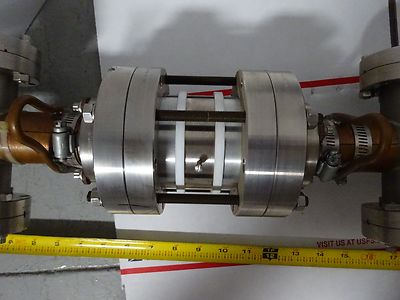 MDC HIGH VACUUM ASSEMBLY HEAVY STAINLESS STEEL + SAPPHIRE WINDOWS AS IS BIN#TC-1
