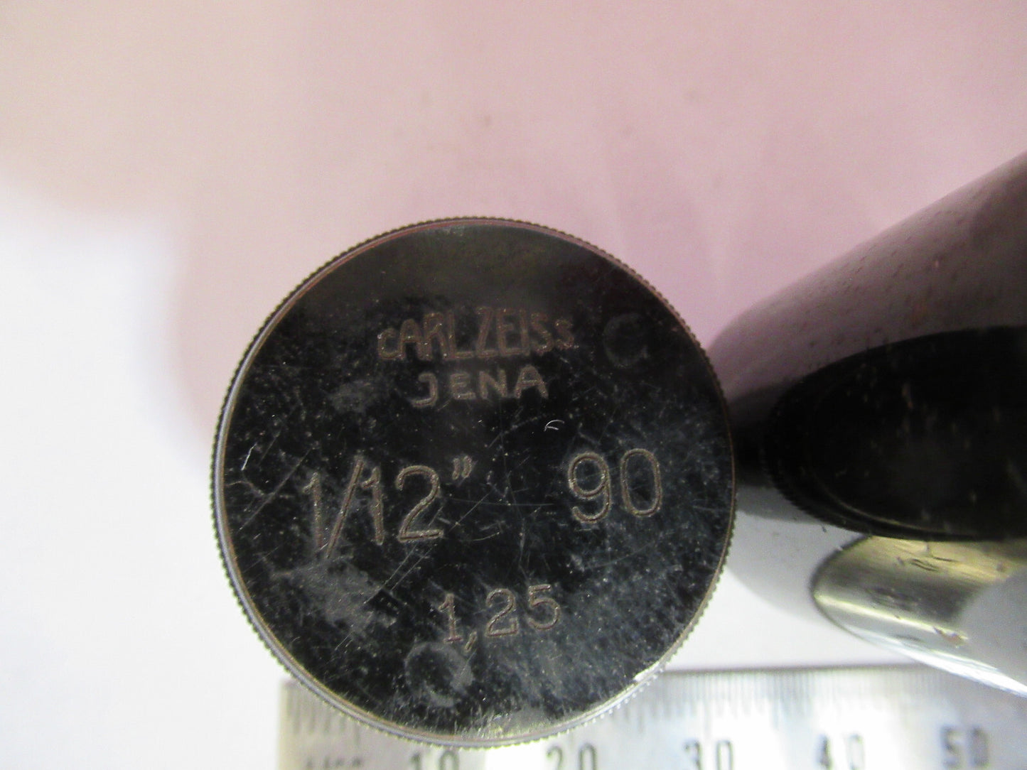 ANTIQUE BRASS EMPTY OBJECTIVE CAN ZEISS MICROSCOPE PART AS PICTURED F8-A-52