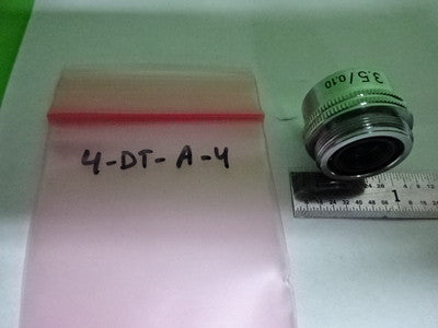 MIKROSKOP TEIL OBJEKTIV LEITZ WETZLAR DEUTSCHLAND 3.5X OPTIK AS IS B#4-DT-A-4