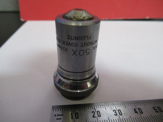 BAUSCH LOMB 50X    /215mm OBJECTIVE LENS MICROSCOPE PART AS PICTURED T8-B-18