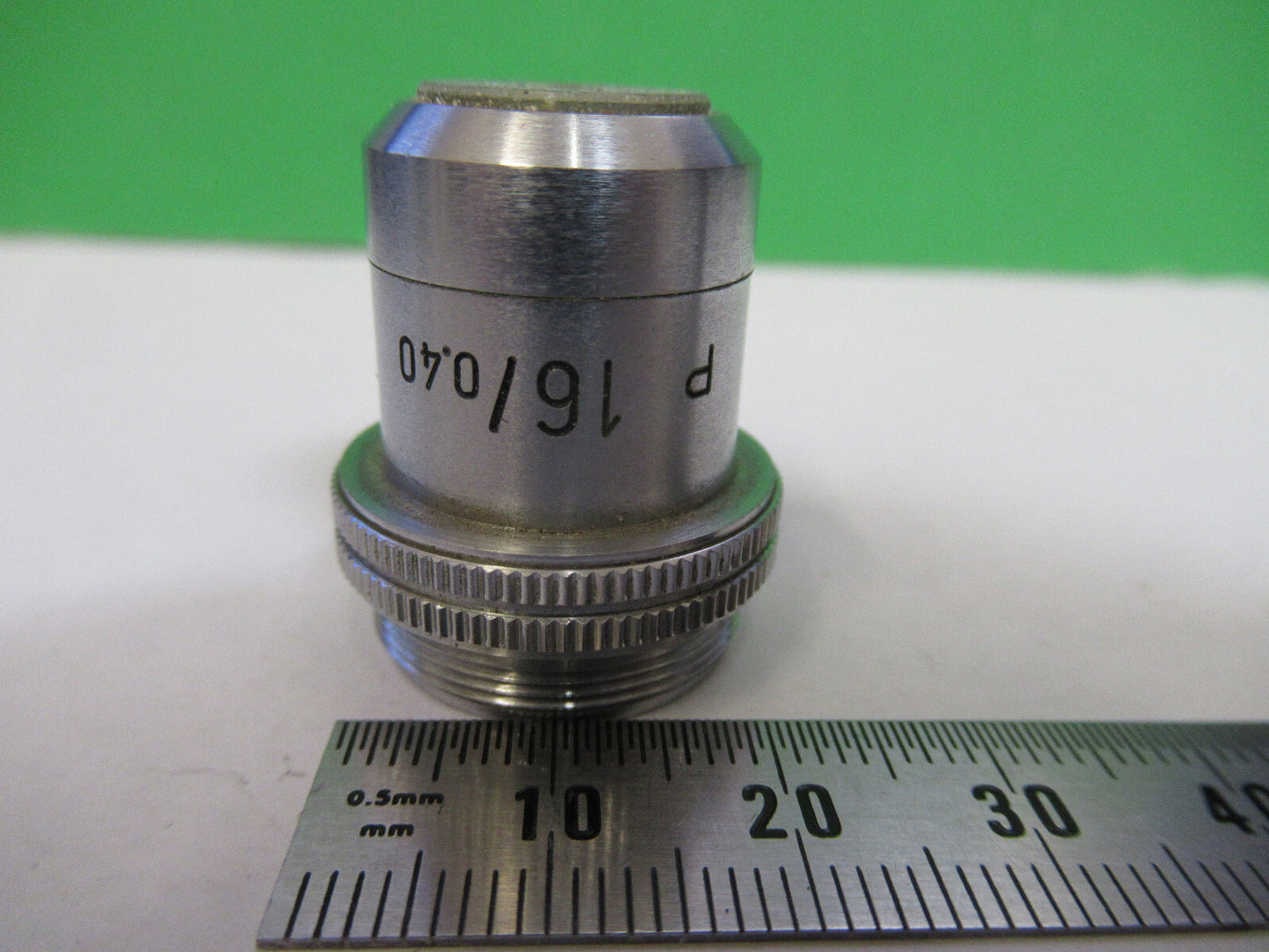 MICROSCOPE POL OBJECTIVE LEITZ 16X /215 LENS GERMANY OPTICS AS PICTURED #S2-C-89