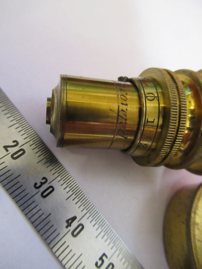 ANTIQUE BRASS RJ BECK LONDON "1/5" OBJECTIVE MICROSCOPE AS PICTURED &F8-A-82