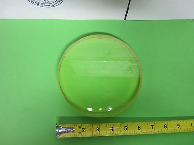 OPTICAL LARGE PLANO CONCAVE LENS PHOSPHATE GLASS [chipped] OPTICS BIN#58-04