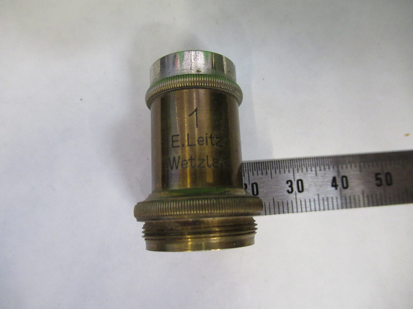 LEITZ GERMANY ANTIQUE BRASS OBJECTIVE MICROSCOPE PART AS PICTURED X6-A-93