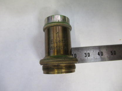 LEITZ GERMANY ANTIQUE BRASS OBJECTIVE MICROSCOPE PART AS PICTURED X6-A-93