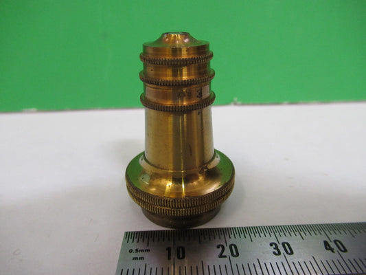ANTIQUE BRASS OBJECTIVE CARL ZEISS 1900's RARE OPTICS MICROSCOPE PART F3-B-18